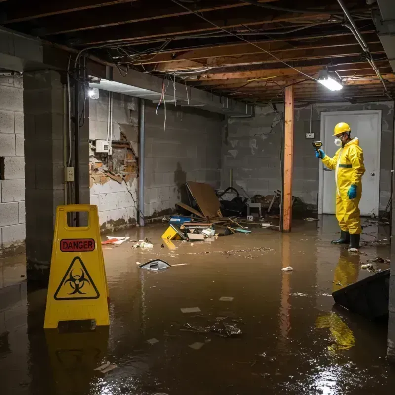 Flooded Basement Electrical Hazard in Calverton Park, MO Property