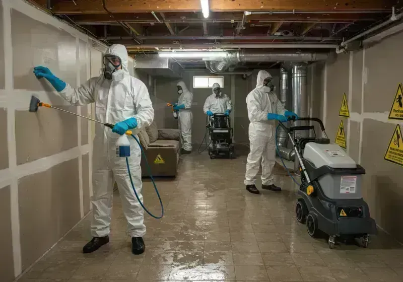 Basement Moisture Removal and Structural Drying process in Calverton Park, MO